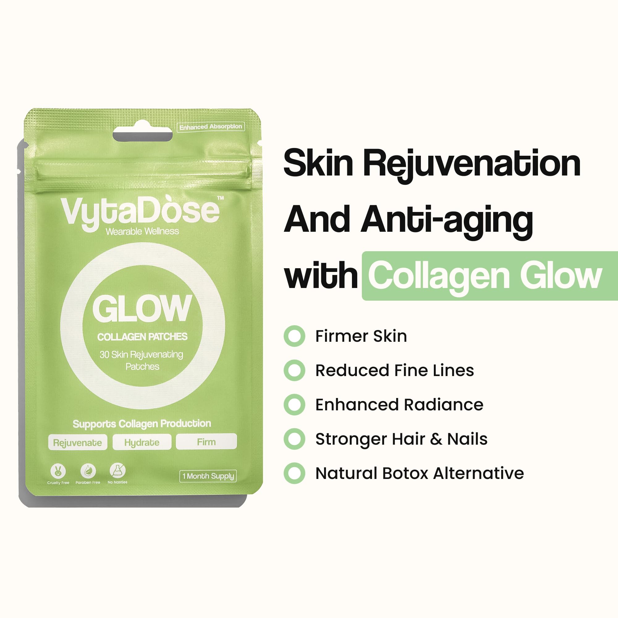 Parche Vytadose para piel y cabello saludables.