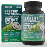 VYXION Soursop: botella con cápsulas para apoyar energía diaria.