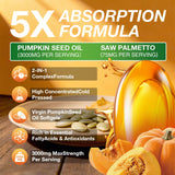 WACHRAY etiqueta frontal de cápsulas de aceite de calabaza para uso diario.