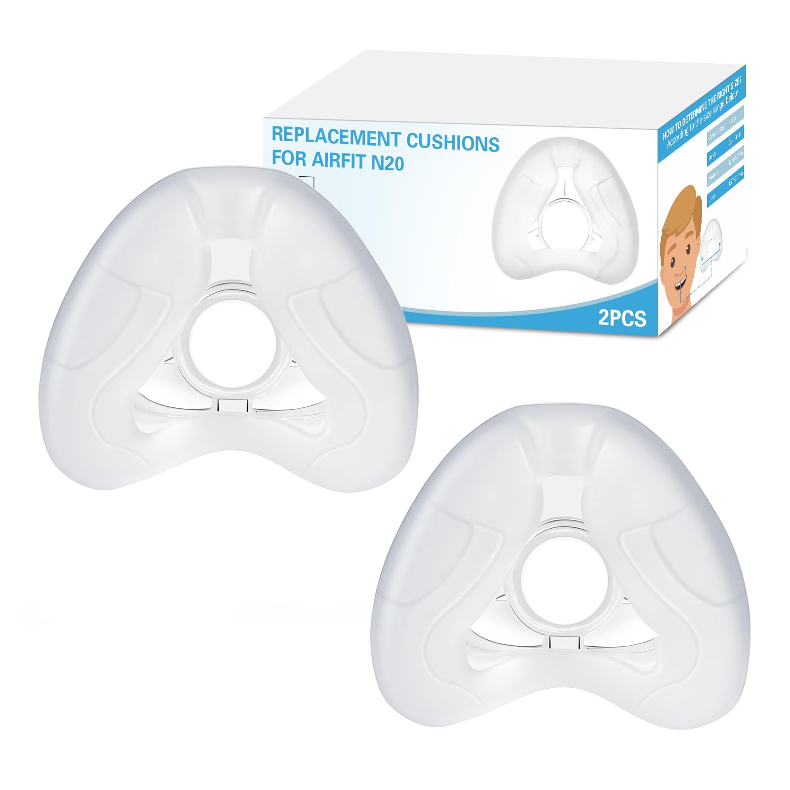 Wagleriz AirFit N20: empaque de almohadilla nasal para reemplazo rápido y cómodo.