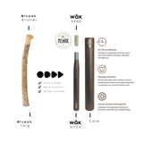 wāk Stick forma compacta y portátil, listo para bolsillos.