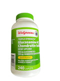 Walgreens Glucosamina Condroitina, empaque de 240 cápsulas para uso prolongado.