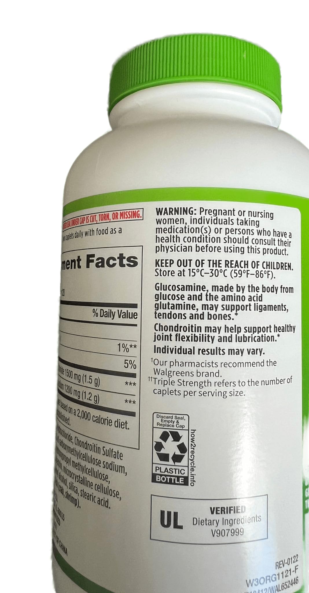 Walgreens Glucosamina Condroitina, estilo de vida activo con movilidad.