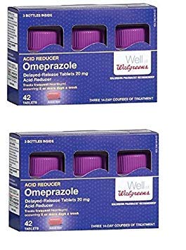Walgreens Omeprazol 20 mg, caja de 84 tabletas, uso diario para la reducción de la acidez