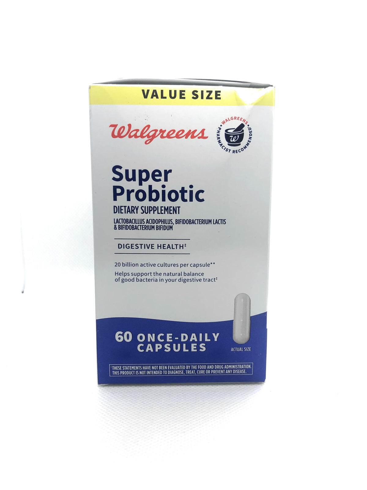 Walgreens Probiotico Digestivo: botella de cápsulas para apoyo diario