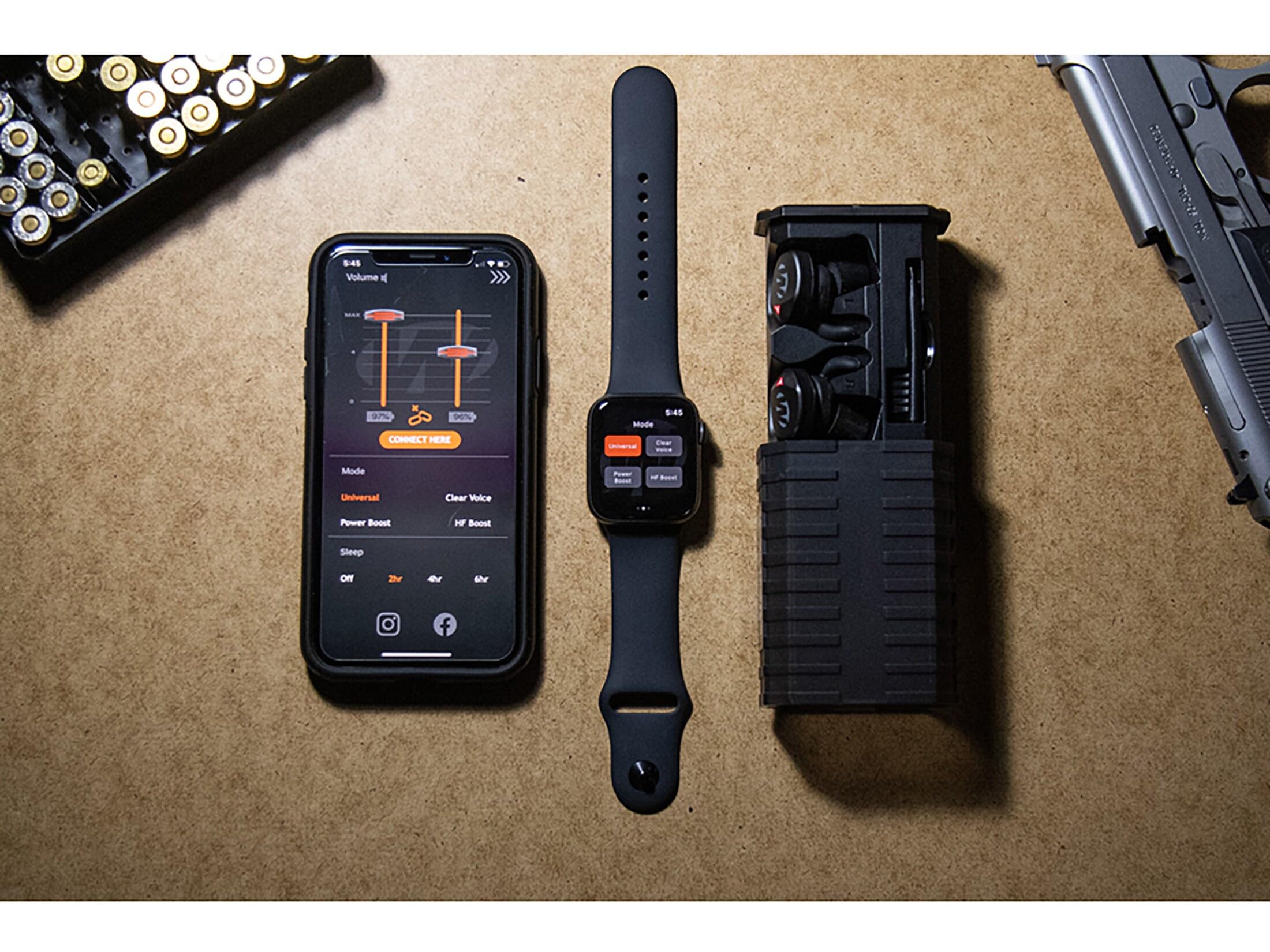 Walker’s Silencer 2.0 app Walkers para ajustar configuraciones desde el móvil.