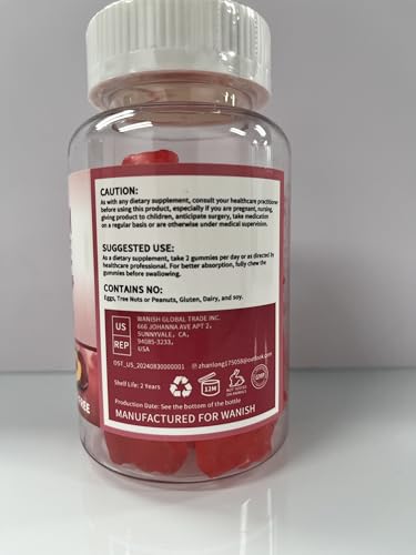 Gomitas Wanish Calcio Citrato, aptas para veganos y sin azúcar añadido.
