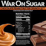 Interior de la barra War on Sugar, textura crujiente con cacao y cacahuete.