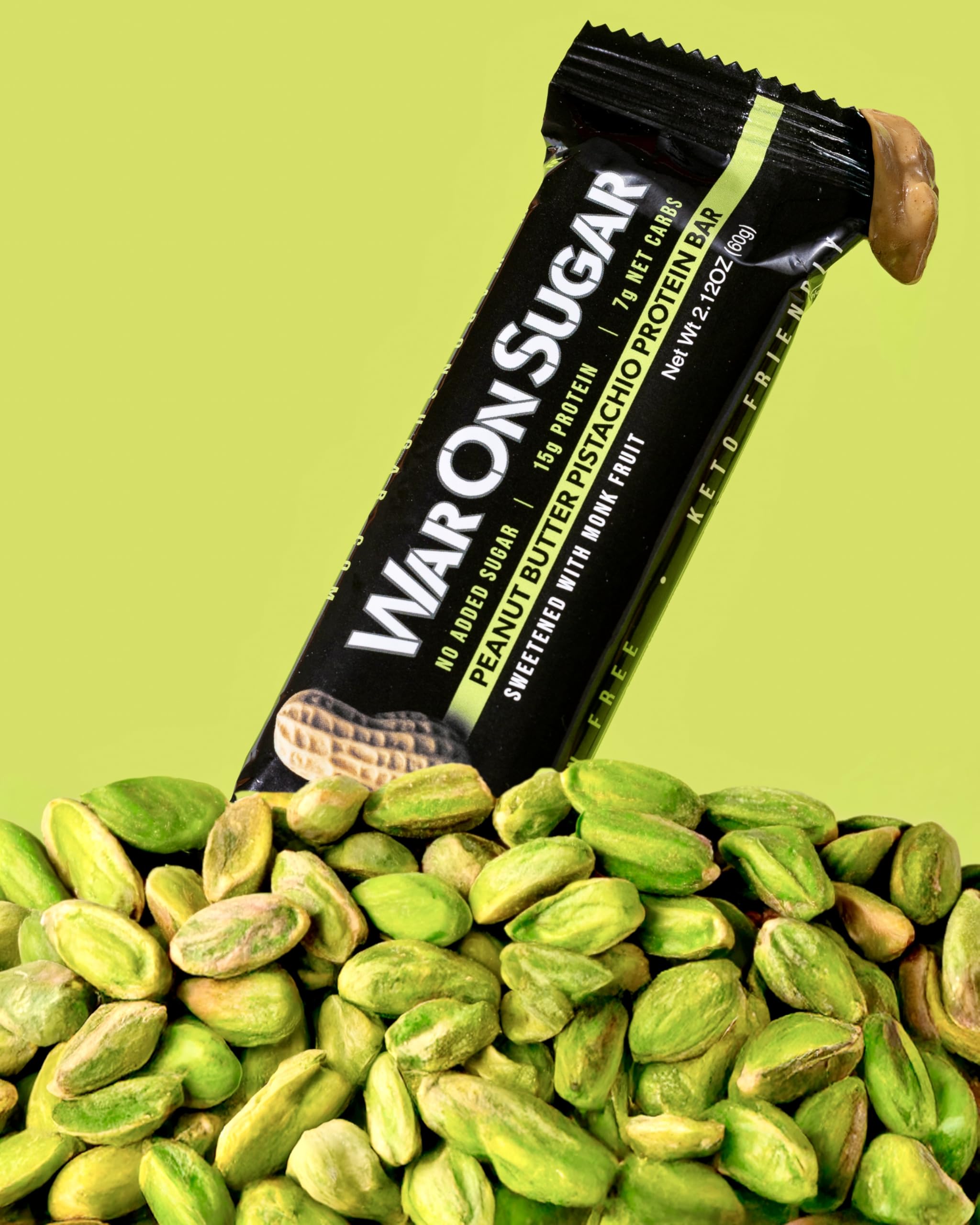 War on Sugar envase de 12 barritas, opción práctica para snack diario.