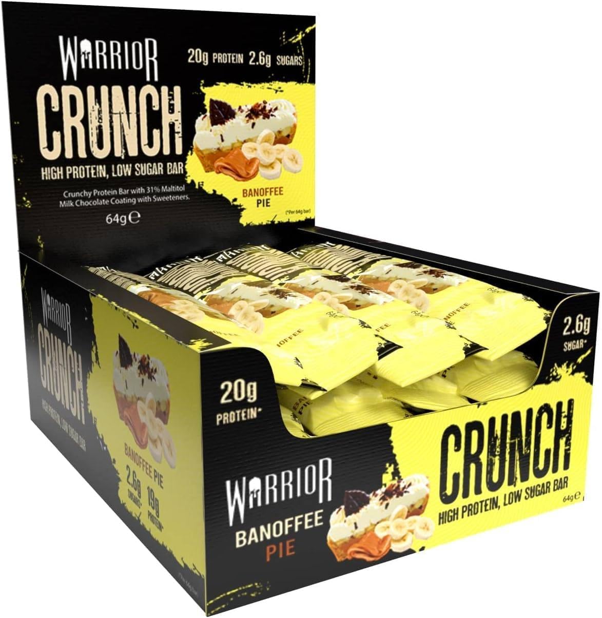 Warrior Crunch barra proteína 20g: energía sostenida para el día.
