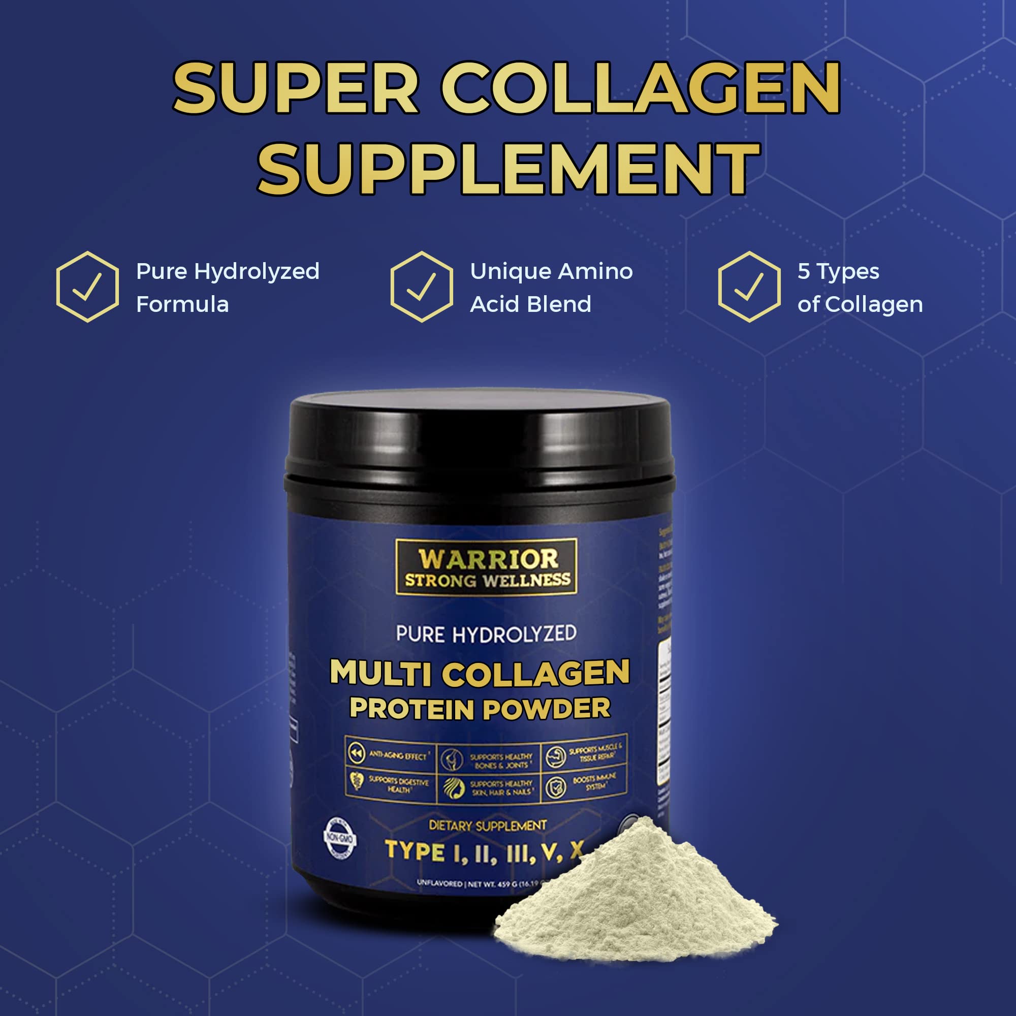 Café enriquecido con colágeno sin sabor de Warrior Strong Wellness.