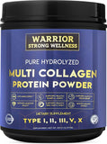 Proteína de colágeno hidrolizado Warrior Strong Wellness en envase; ideal para uso diario.