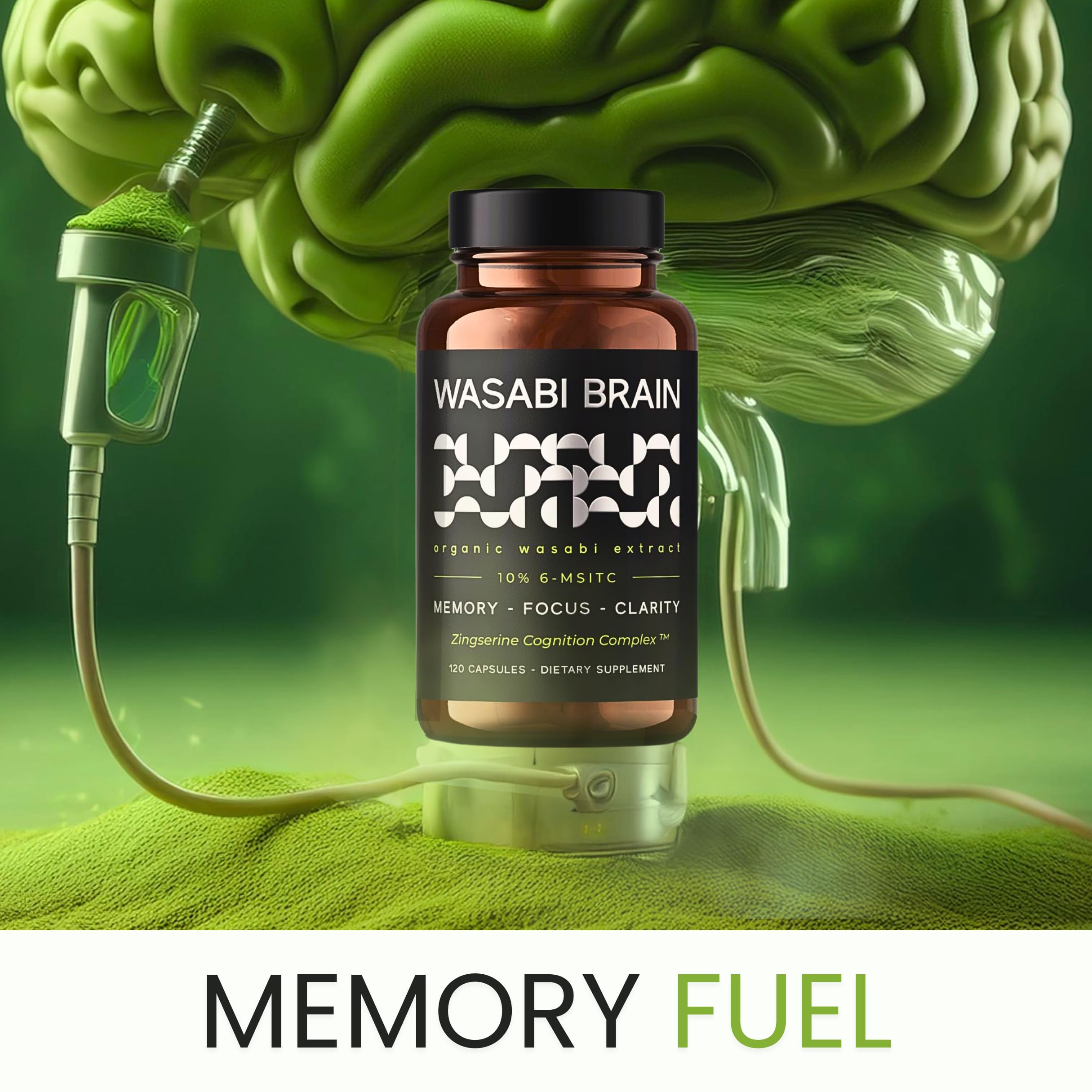Wasabi Brain fosfatidilserina y citicolina, apoyo a funciones cognitivas.