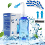 Waterpulse Neti Pot azul, 300 ml, lavado nasal cómodo.
