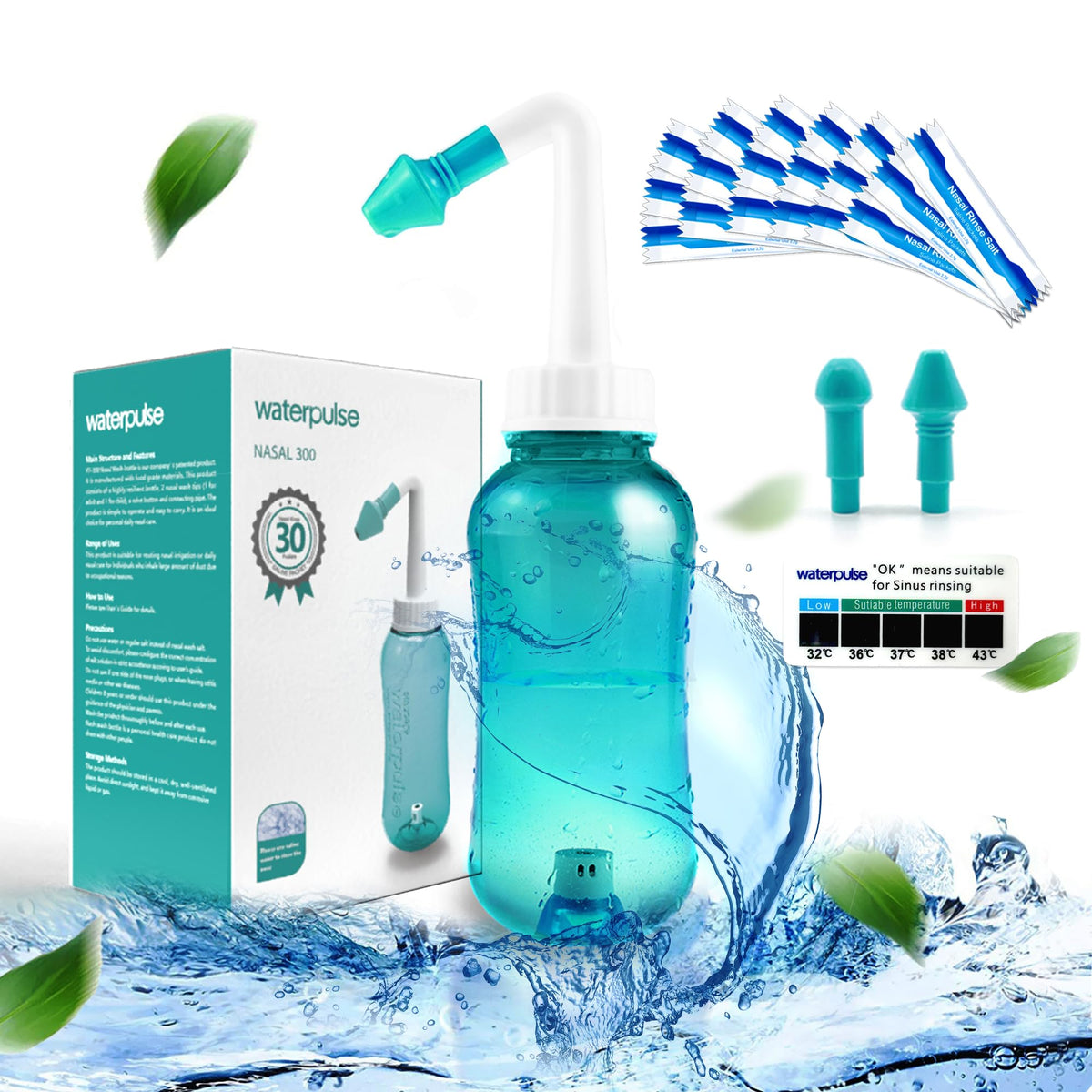 Waterpulse Neti Pot, lavado nasal, facilita limpiar mucosidad