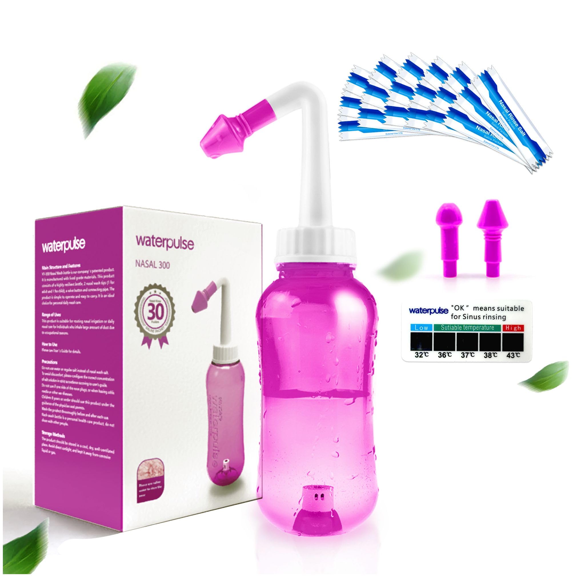 Waterpulse Neti Pot, lavado nasal suave para eliminar irritantes.