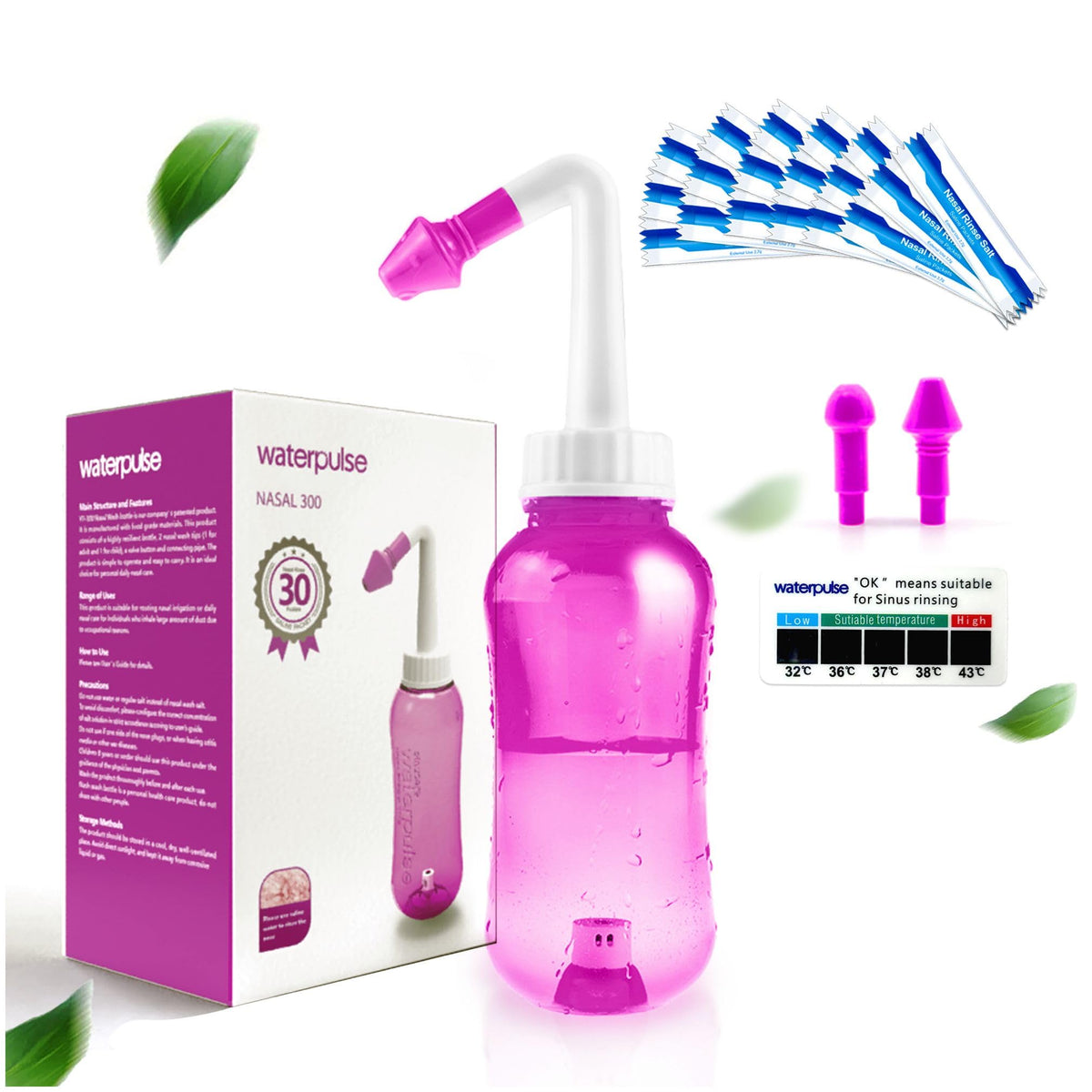 Waterpulse Neti Pot, lavado nasal suave para eliminar irritantes.