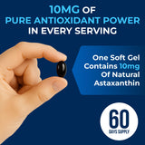 We Like Vitamins Astaxantina cápsula en primer plano, antioxidante natural