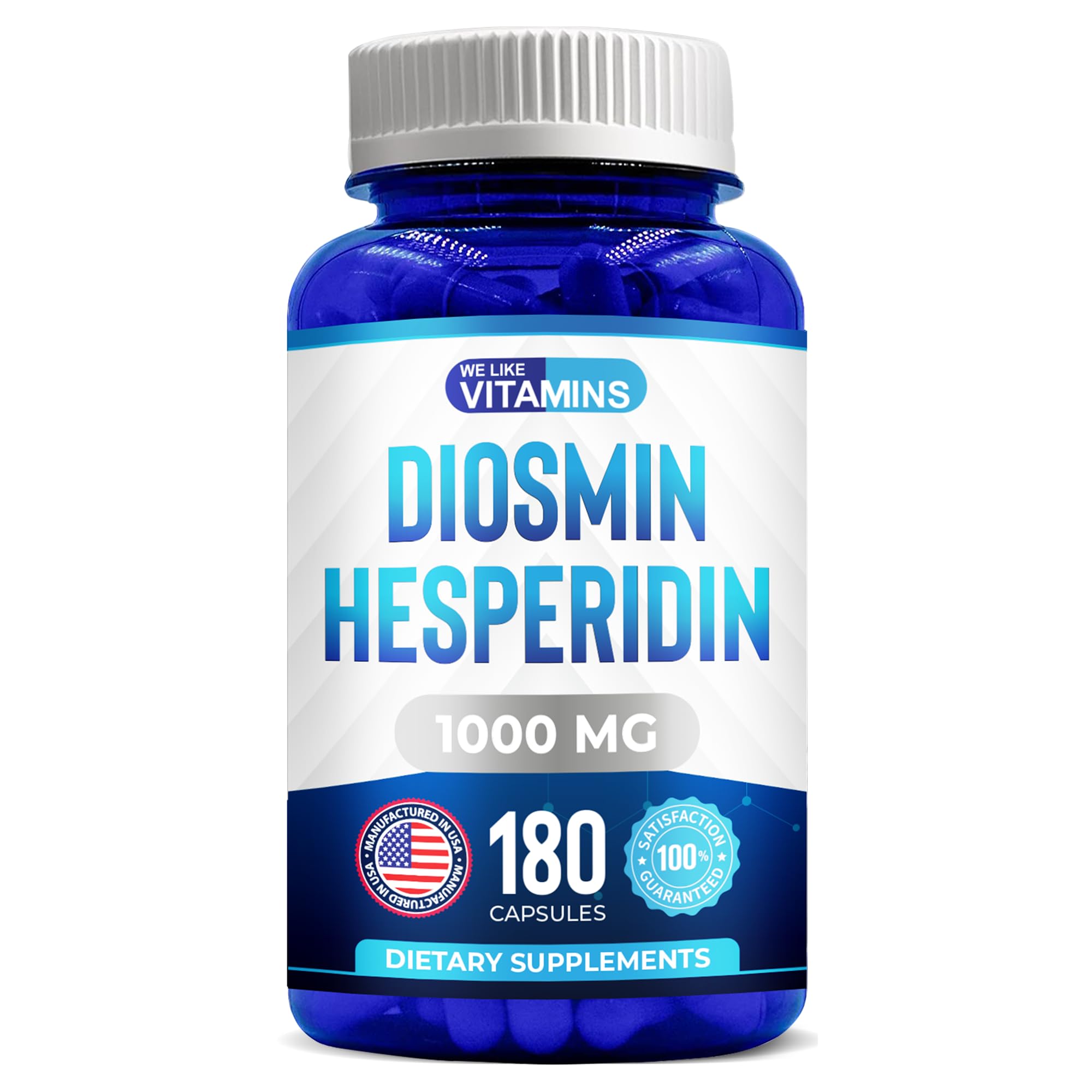 We Like Vitamins Diosmina Hesperidina cápsula 1000 mg para apoyar la circulación.