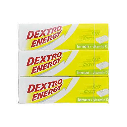 WeaShaemgLi Dextro Energía tabletas limón, empaque frontal, energía rápida para el día