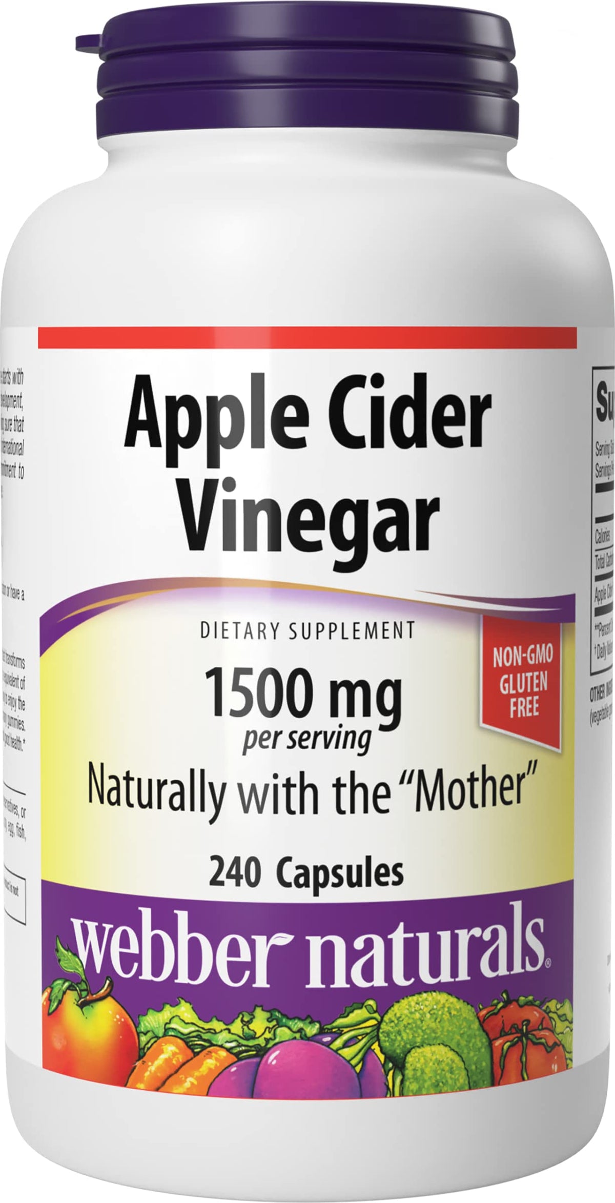 Webber Naturals ACV cápsulas: caja para uso diario cómodo.