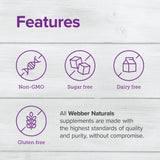 Webber Naturals ACV cápsulas fáciles de tragar para digestión suave.