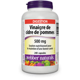 Webber Naturals vinagre de manzana, etiqueta clara para identificar nutrientes