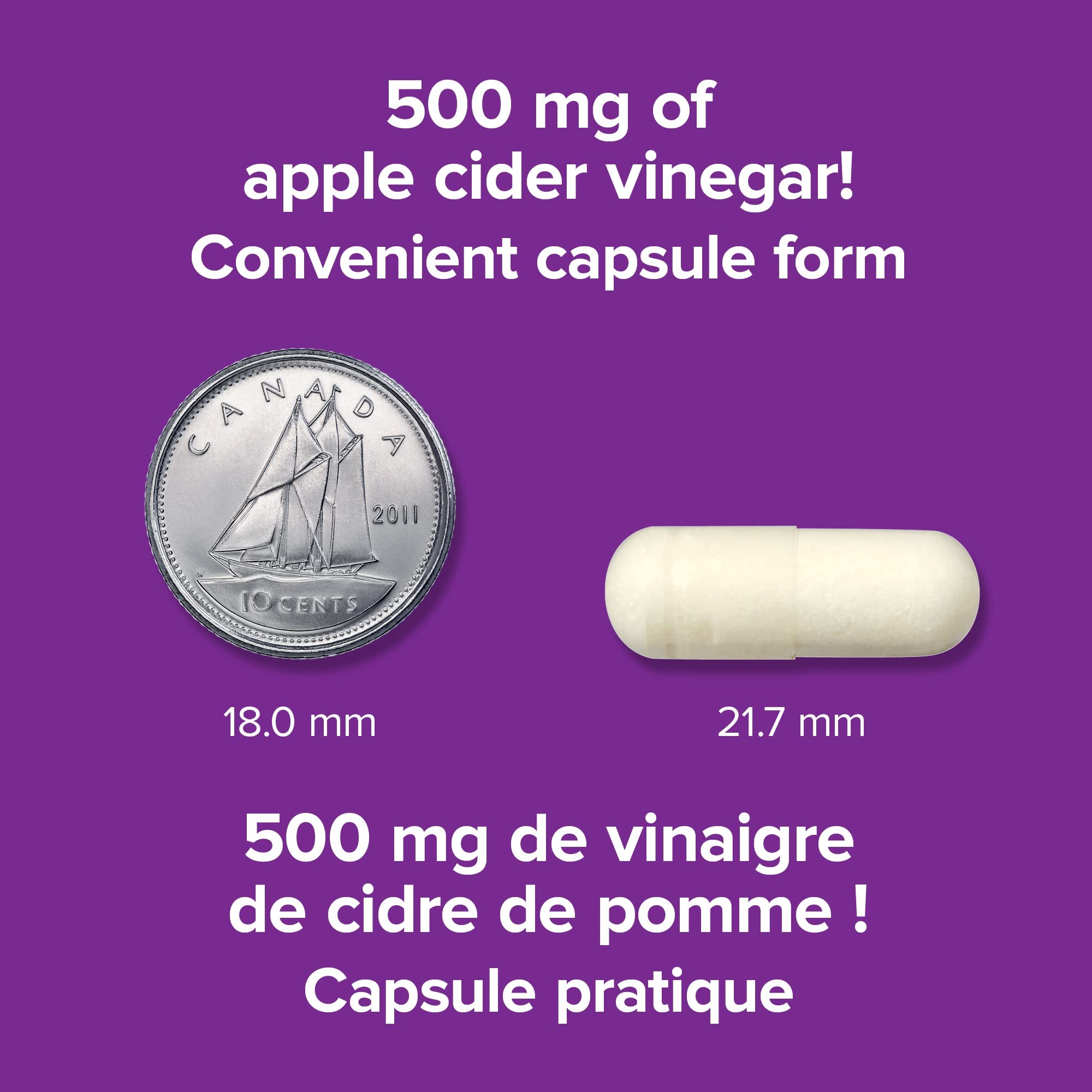 Webber Naturals vinagre de manzana, frasco compacto con cápsulas