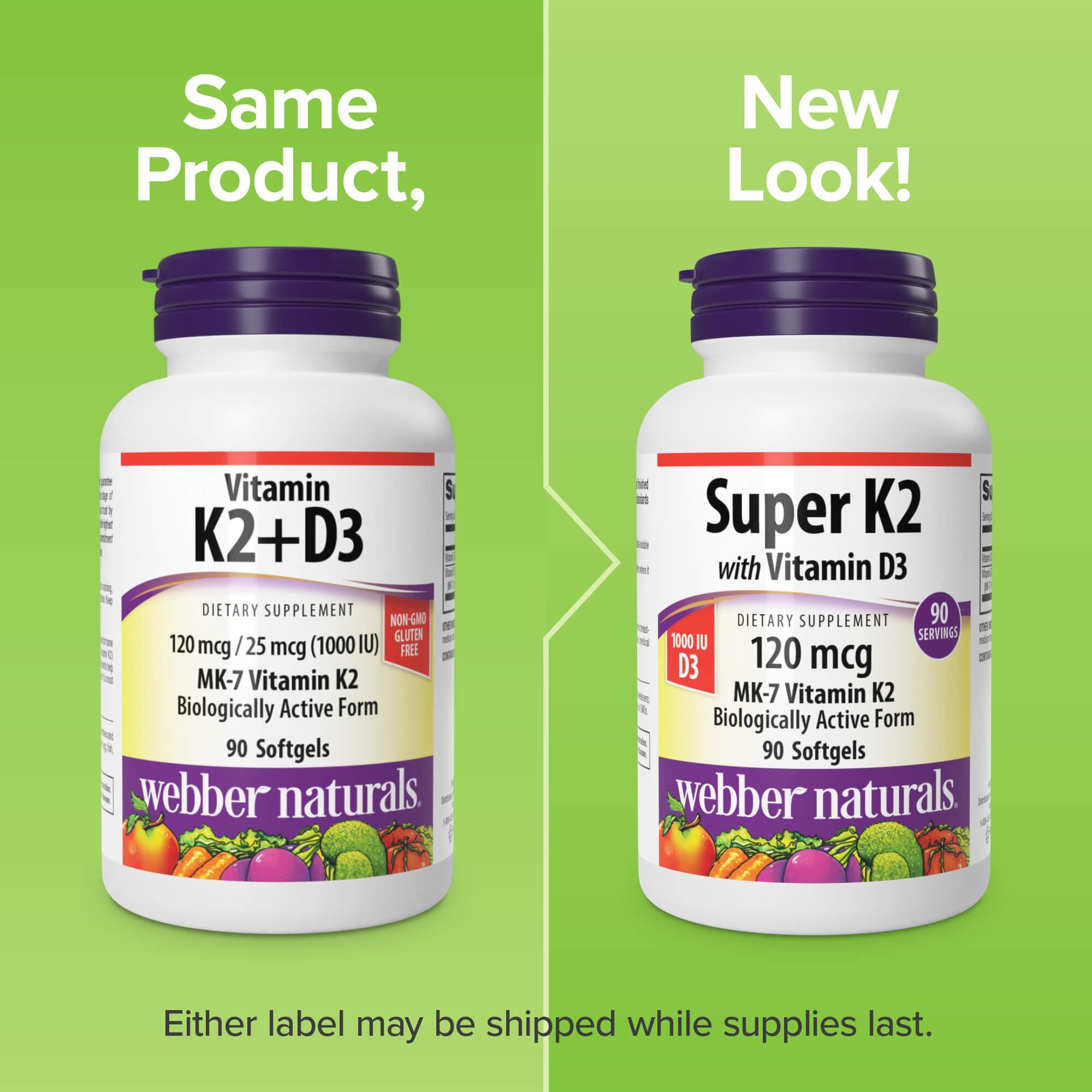 Frasco de 90 cápsulas de Webber Naturals listo para uso diario.