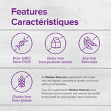 Etiqueta del producto Webber Naturals con información clara