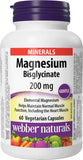 Webber Naturals Magnesium Bisglycinato 200 mg: cápsula diaria para apoyo general y absorción eficiente.