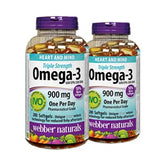 Webber Naturals Omega-3 900 mg, botella de cápsulas suaves para uso diario