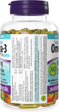 Webber Naturals Omega3, triple acción, cápsulas, soporte a la función cognitiva.