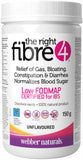 Webber Naturals Fibre4 polvo sin sabor para regularidad intestinal