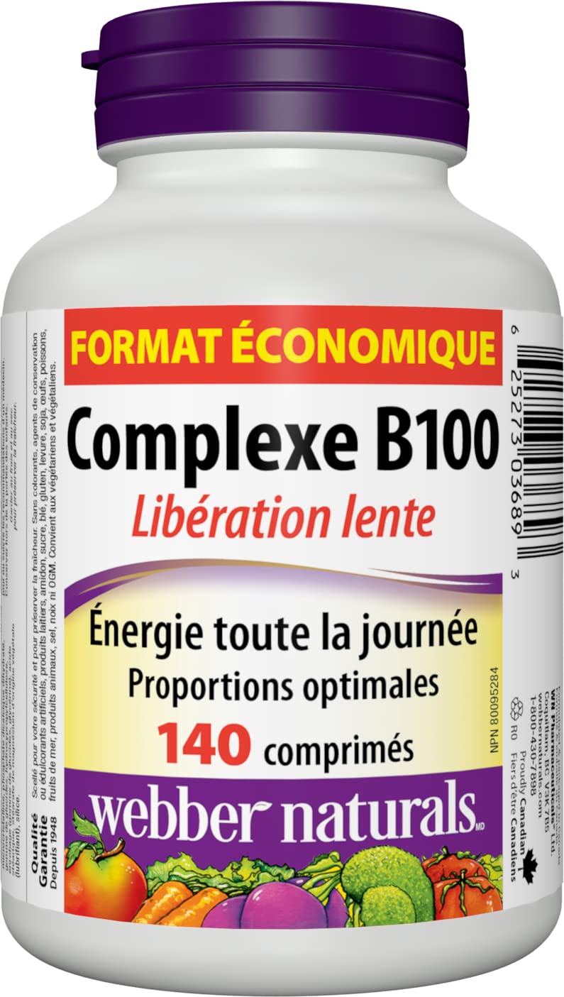 Webber Naturals Vitamin B100 Complex, caja con tabletas para suministro continuo