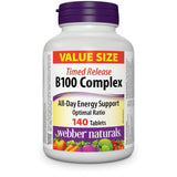 Webber Naturals Vitamin B100 Complex, liberación sostenida en tabletas para energía diaria