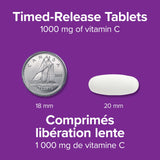 Webber Naturals Vitamina C liberación programada 1000 mg, blíster de tabletas para mayor conveniencia.