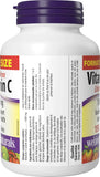 Webber Naturals Vitamina C liberación programada 1000 mg, etiqueta con indicaciones de uso.