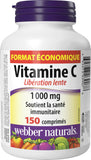 Webber Naturals Vitamina C liberación programada 1000 mg, tabletas, dosis diaria cómoda.