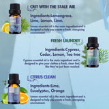 Wecona aceites esenciales lavandería frascos-10ml: fragancia limpia para textiles.