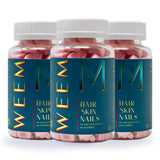 WEEM gominolas para cabello, piel y uñas, apoyo al brillo saludable.