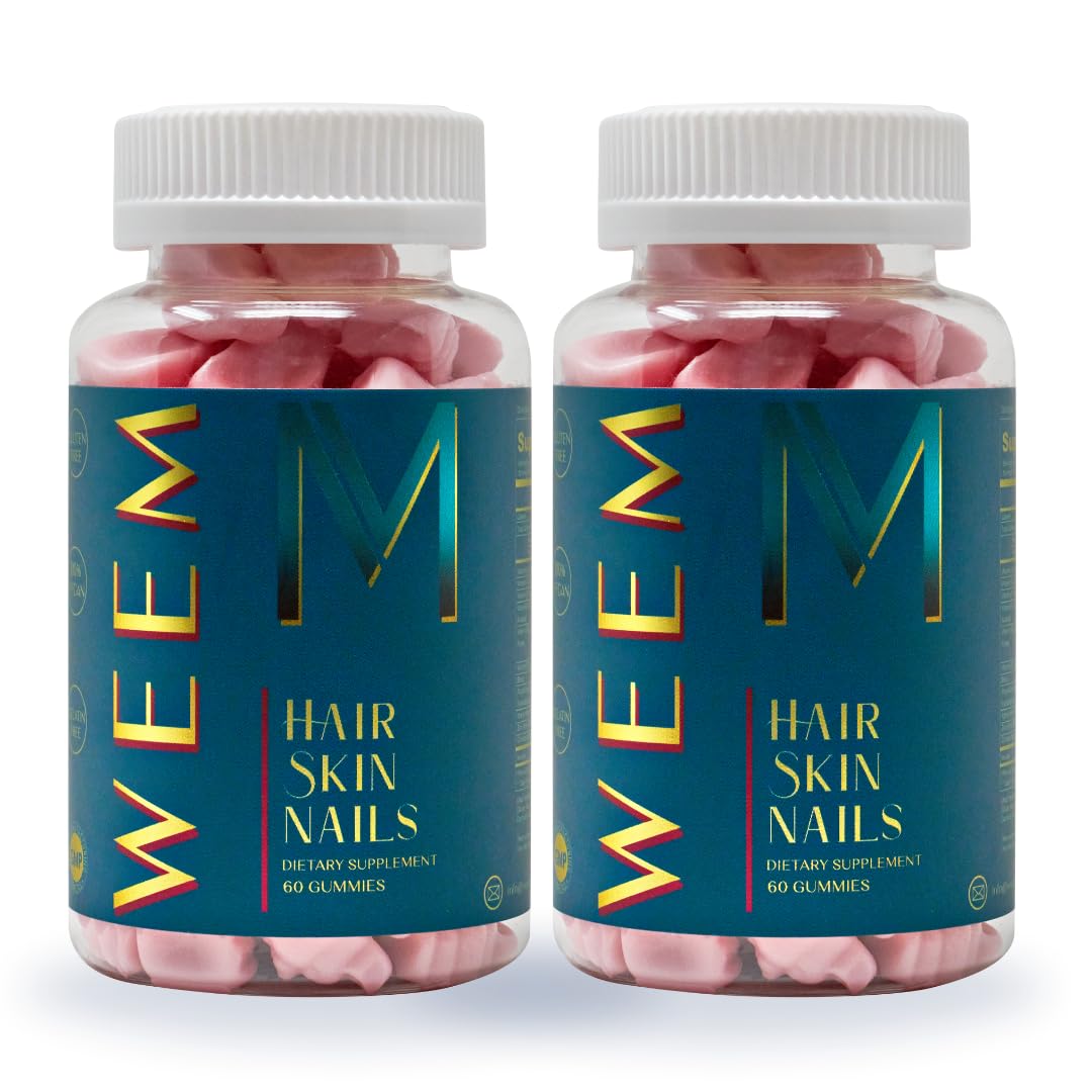 WEEM gominolas con empaque elegante para cuidado diario de cabello, piel y uñas