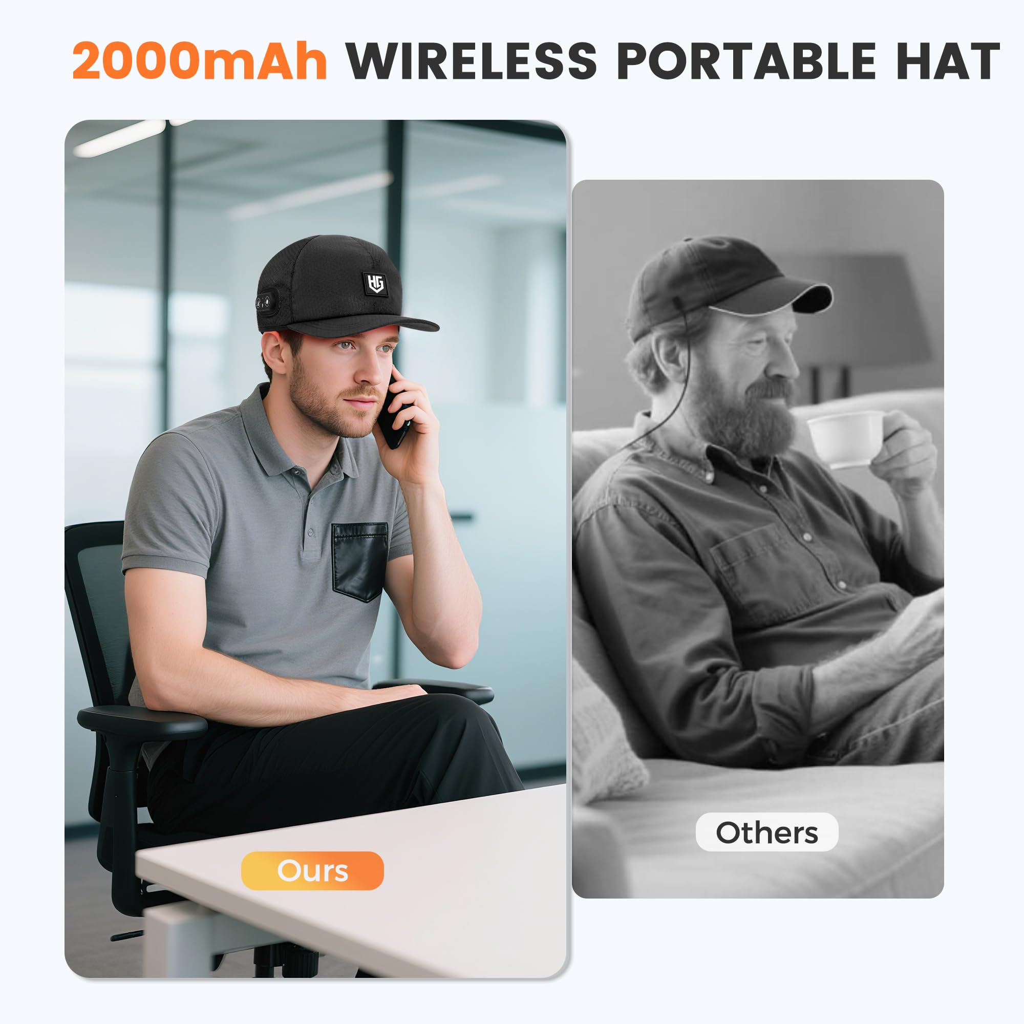 Gorro WEETALL con batería de 2000mAh para usar en cualquier lugar
