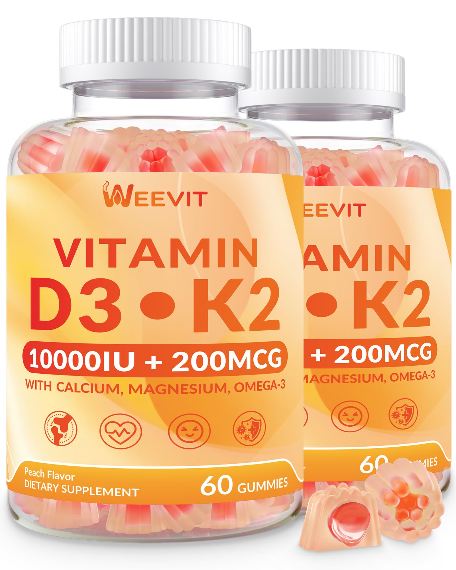 Gominolas Weevit D3-K2 10000 UI para equilibrio y vitalidad.