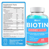 Weevit gomitas biotina-piel-uñas-cabello, potencial para brillo y fortalecimiento.