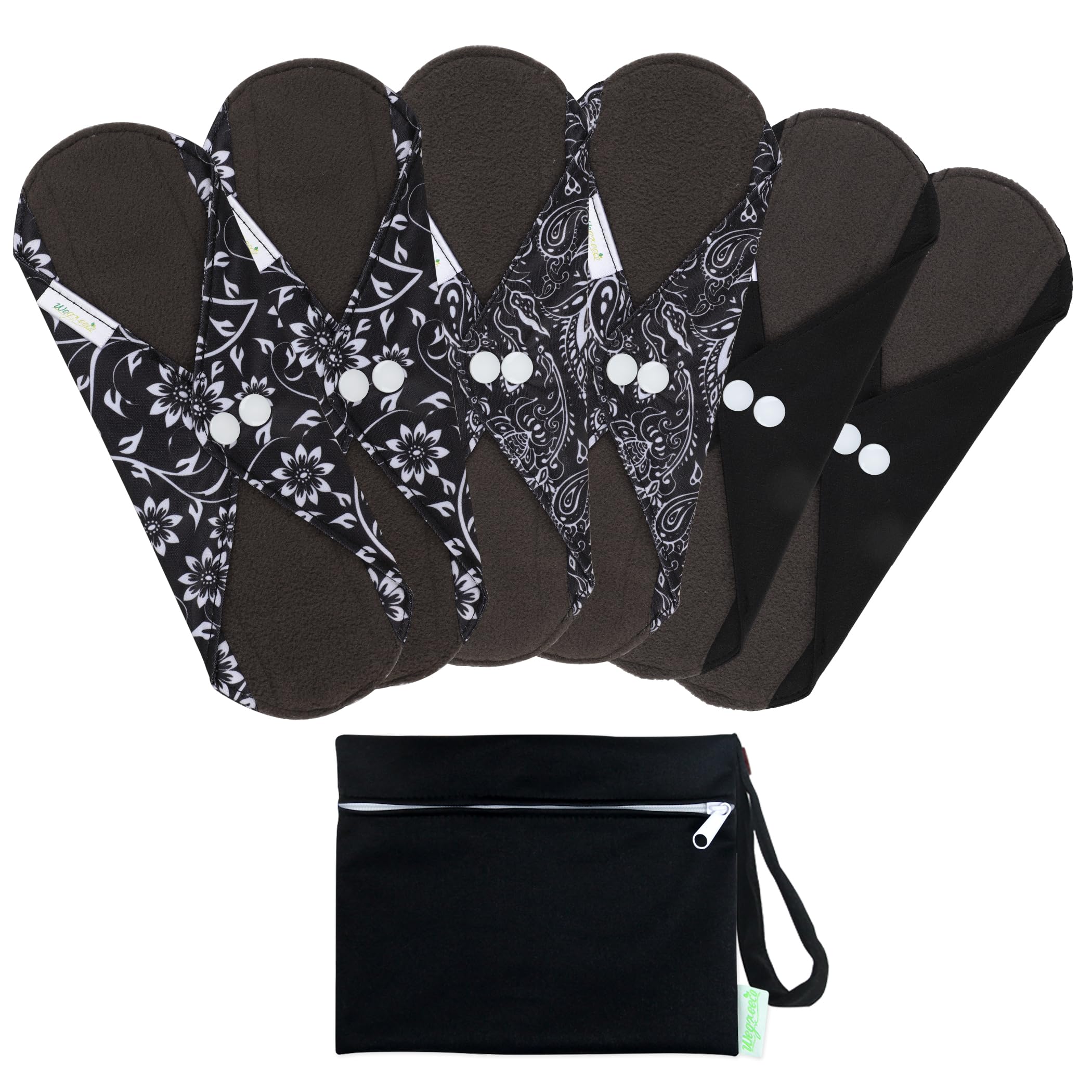 Wegreeco protectoras con diseño negro de flores para uso diario cómodo