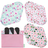 Wegreeco almohadillas menstruales con carbón activado, vista general, opción reutilizable y ecológica.