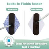 wegreeco almohadillas reutilizables, flor-en-pleno-florecimiento-pequena, cierre seguro con dos broches