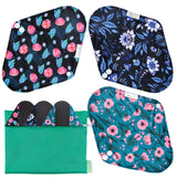 Wegreeco compresas reutilizables exterior estampado para uso diario y protección reutilizable.
