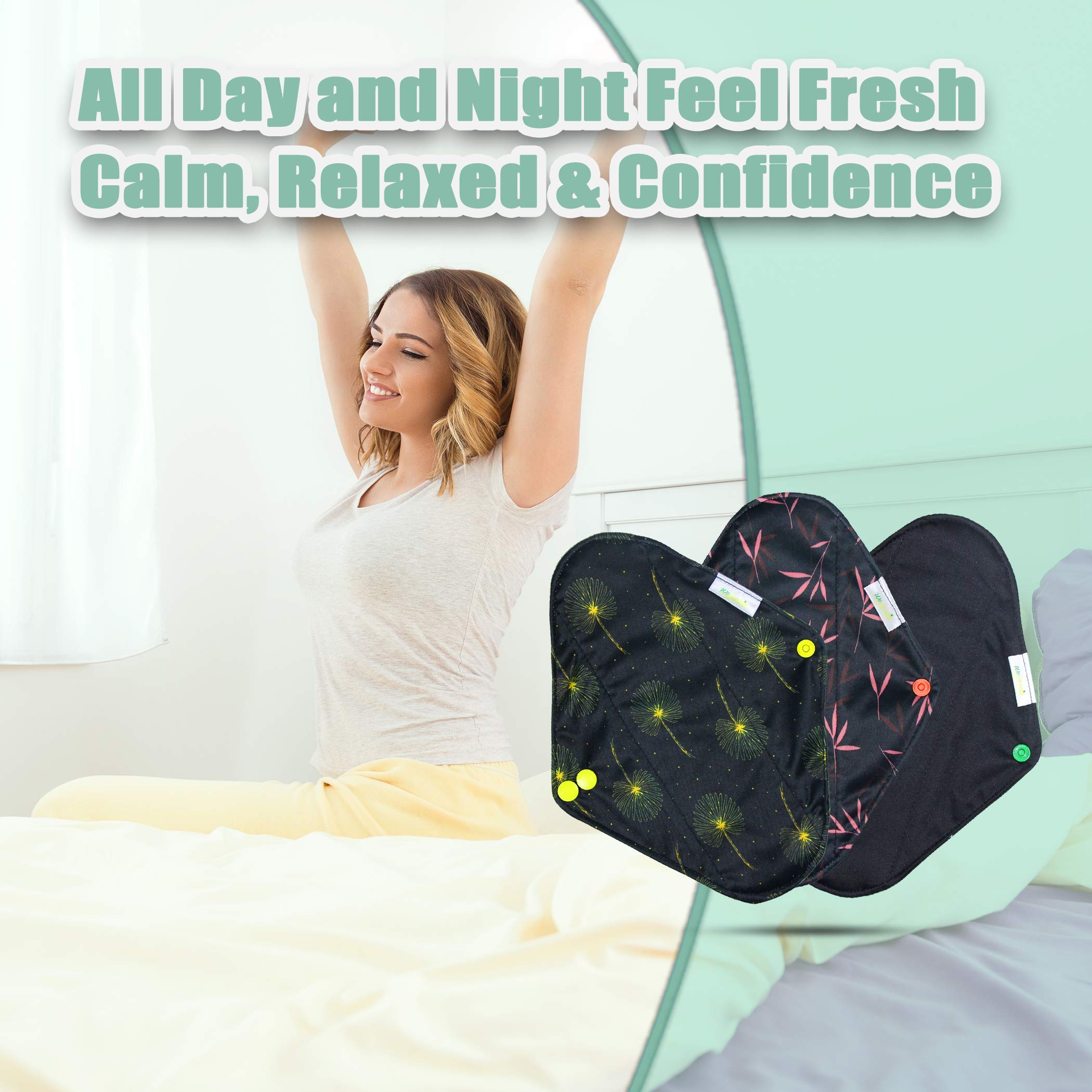 Wegreeco conjunto de 6 almohadillas reutilizables con impresión diente de león